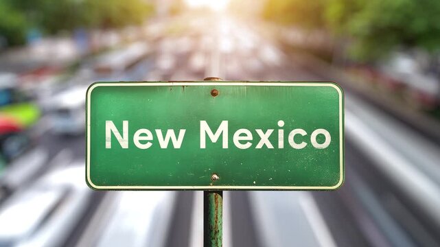 Green highway road signs for the USA, indicating official state border crossings. Welcome to United states of America