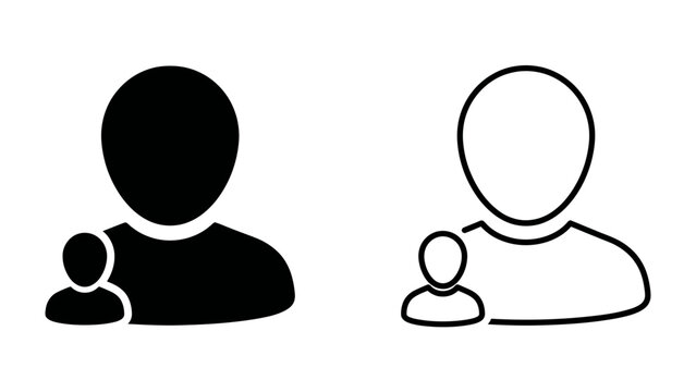 User profile icons with adult and child