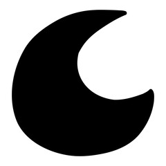 A hand-drawn crescent moon icon symbolizing night, sleep, and dark mode. © ladang