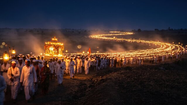 Pandharpur Wari Night &ndash; Lantern Devotional Pilgrimage Journey