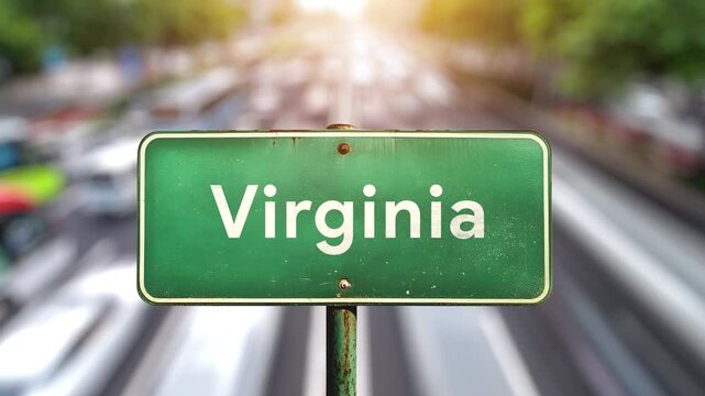 Green highway road signs for the USA, indicating official state border crossings. Welcome to United states of America
