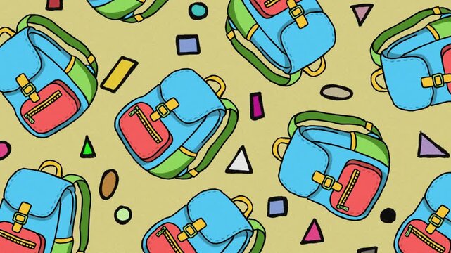 Hand Drawn Backpack School Background