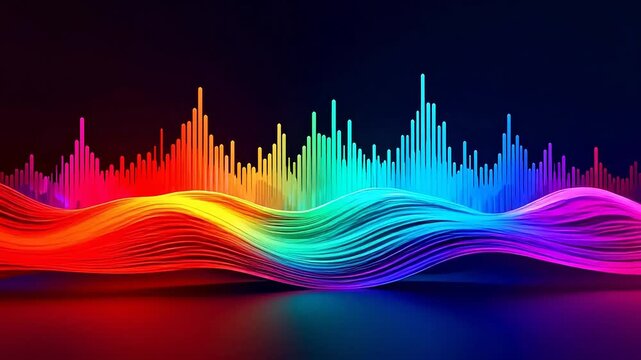 Colorful abstract sound wave design