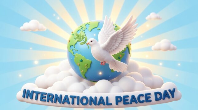 Peace Dove Around Earth