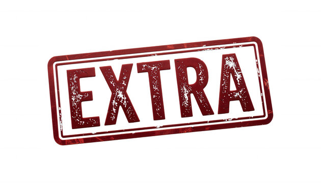 Red Extra Stamp Isolated Transparent Background