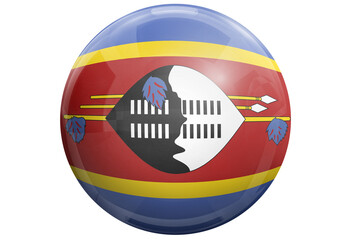 Fototapeta premium 3d badge country png button design sphere round element eswatini symbol glass world web circle