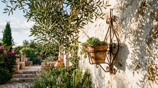 Mediterranean Olive Courtyard