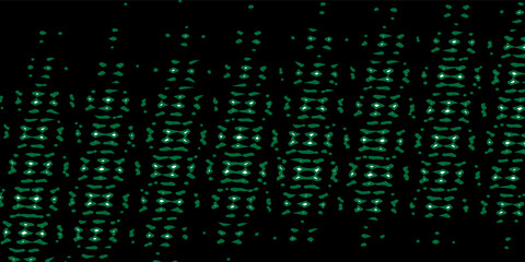 Digital black pixel pattern background with glowing squares - cyber grid for game interface, tech wallpaper, streaming overlay and futuristic design project with neon mosaic texture on dark surface. © Makruf