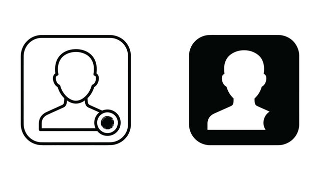 User Icon Set: A collection of user profile icons, one outlined and another solid silhouette, representing identity and accounts.