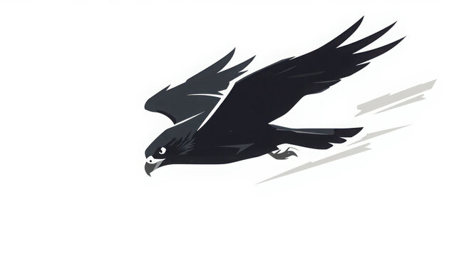 Falcon flies through the air with wings fully extended in a swift motion.