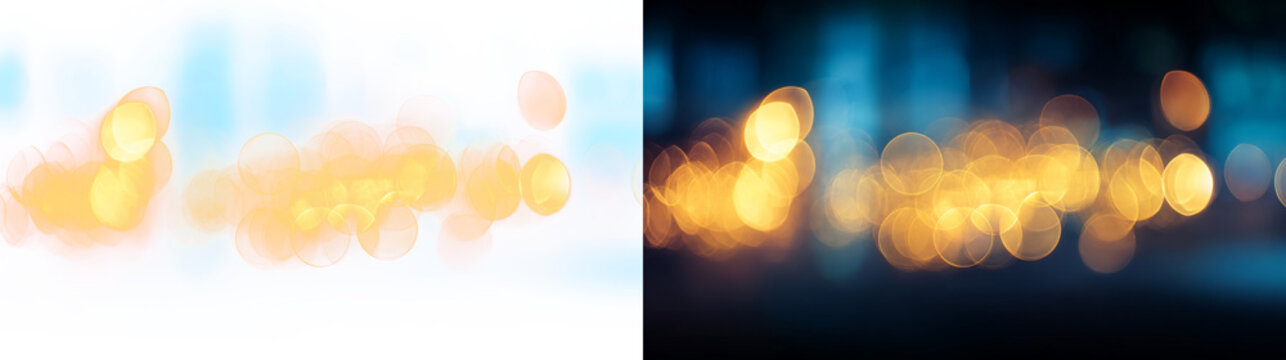 Transparent png overlay of blue and warm glowing bokeh lights with soft sparkle effect in an abstract blurred design for festive and decorative backgrounds light glow texture particle star