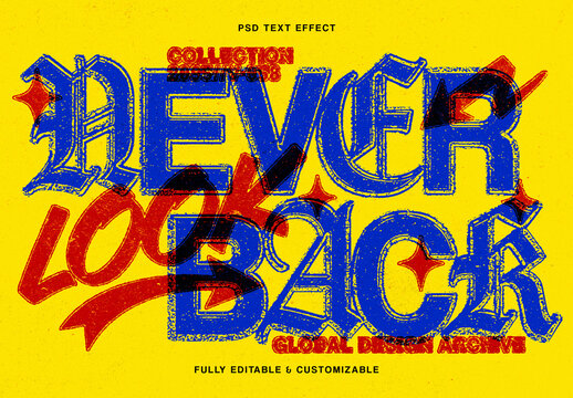 Distressed Screen Print Text Effect