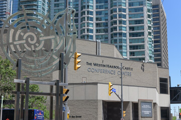 Obraz premium exterior of Westin Harbour Castle Conference Centre located at 11 Bay St, Toronto (Harbour Square)