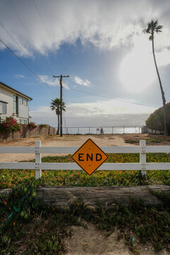 warning sign on the beach