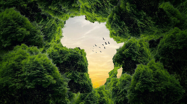 Green Africa Map concept background. Africa map created by tress.