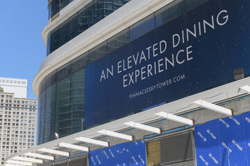 Obraz premium large banner sign on the exterior of Pinnacle One Yonge, Toronto