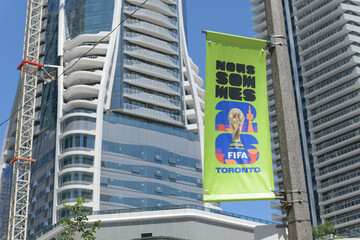 Obraz premium Host City branding banner (in French) for Toronto's participation of FIFA World Cup