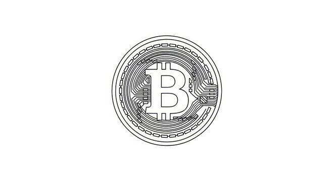 Bitcoin cryptocurrency digital currency symbol.