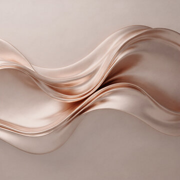Elegant Rose Gold Flowing Liquid Metal Abstract Art