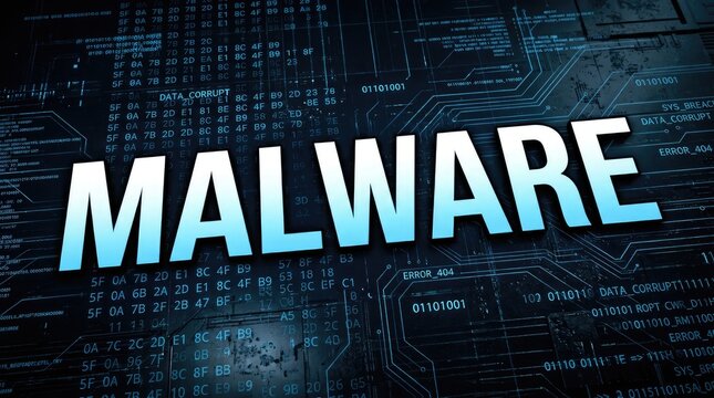 Malware concept with circuit board