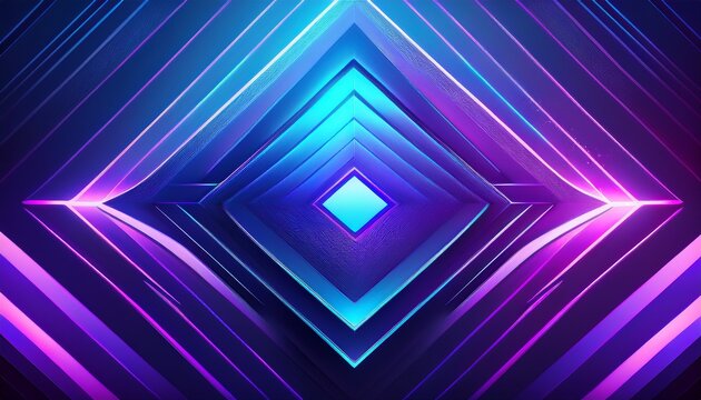 abstract blue and purple geometric background with glowing edges