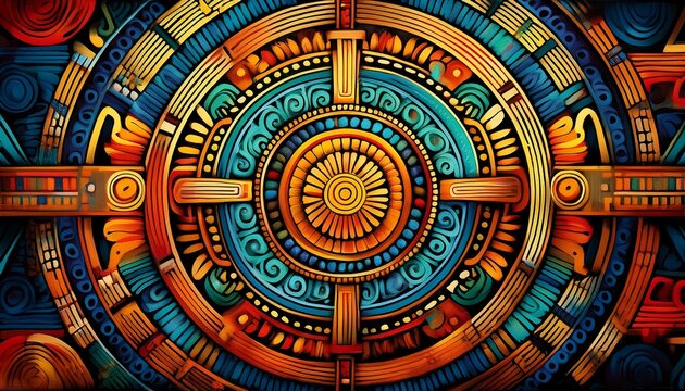 background with mayan patterns concept of culture and history