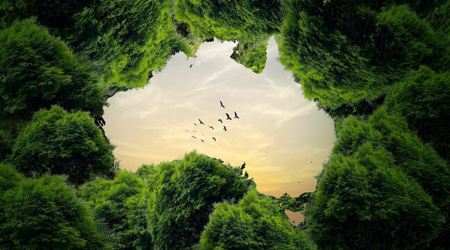 Green Australia Map concept background. Australia map created by tress.