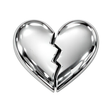 PNG Shiny metallic broken heart