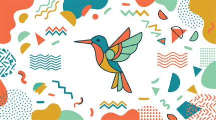 Fototapeta premium Colorful Hummingbird in Flight Profile.