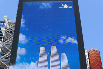 Obraz premium Michelin advertisement at Sankofa Square, Toronto