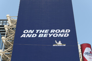Obraz premium Michelin advertisement at Sankofa Square, Toronto