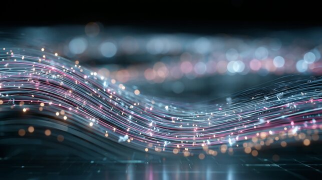 A conceptual visualization of chaotic biomedical data streams transforming into organized structures, with digital elements representing data harmonization on a futuristic background.