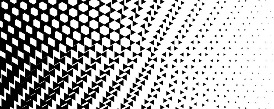 Abstrak Geometris Halftone Pattern Transisi Hitam Putih