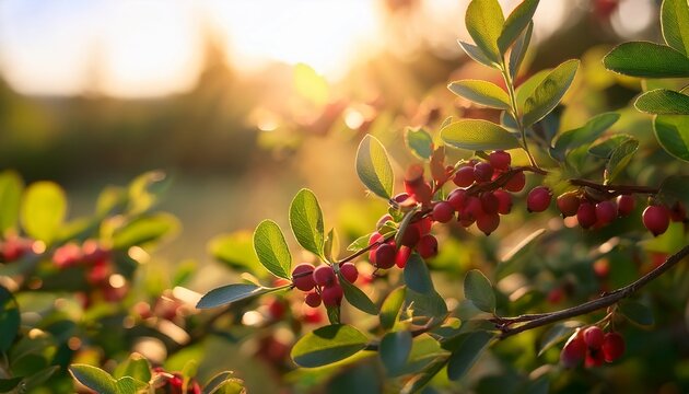 lush serviceberry branches in warm light a bountiful berry harvest