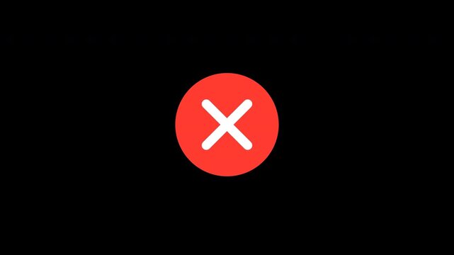 Green check mark and red cross icons animating on black background for correct and incorrect answers
