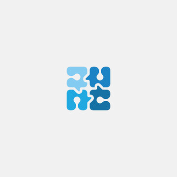 Abstract Puzzle Logo A Modern and Creative Design.