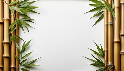 Fototapeta premium a bamboo frame on white background