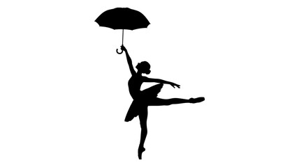 Adobe Illustrator ArtworkSilhouette Person Skydiving with Parachute Against Bright Sky Minimalist Style © Feroz Hasan