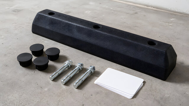 Parking wheel stop anchor cap kit with blank service cards