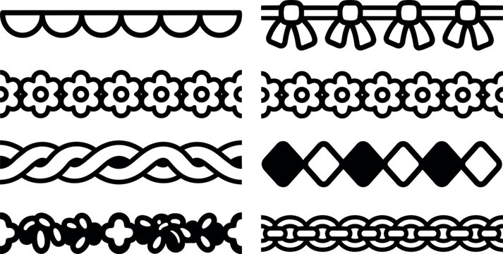 Decorative floral braid chain and scallop borders