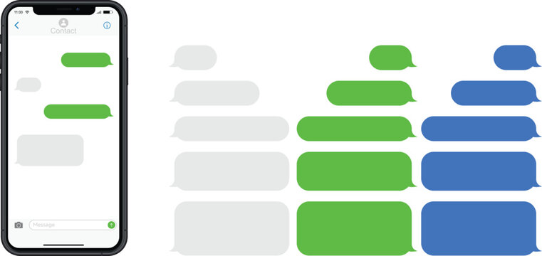 Mobile Chat Interface Message Bubble Pack for Messaging App UI and Conversation Design
