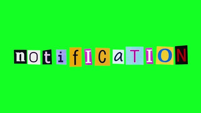 notification Letters On Vibrant Background, Colorful Text Announcing Updates Amidst Lively Visuals, Playful Collage Of Bright Typography Emphasizing Social Media Alerts And Digital Marketing Trends
