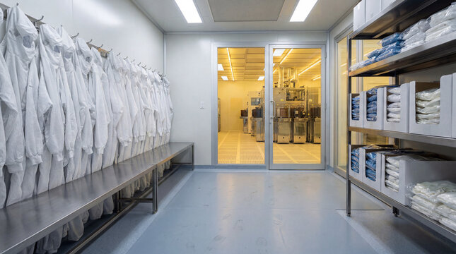 Cleanroom garments prepared outside a semiconductor manufacturing production area