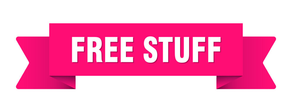 free stuff ribbon isolated on transparent background. free stuff ribbon
