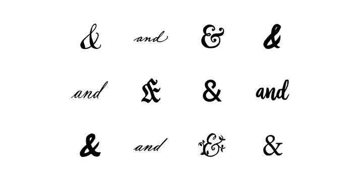 Ampersands and Stylized Text in Elegant Script Featuring Ampersand, Typography, Calligraphy with Design and Lettering Elements