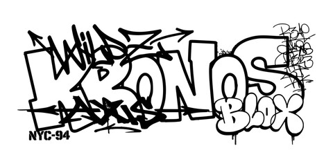Fototapeta premium Graffiti Wall Art with Dense Chaotic Tags, Spray Paint Lettering, Bold Outlines, and Street Style Streetwear Concept Background