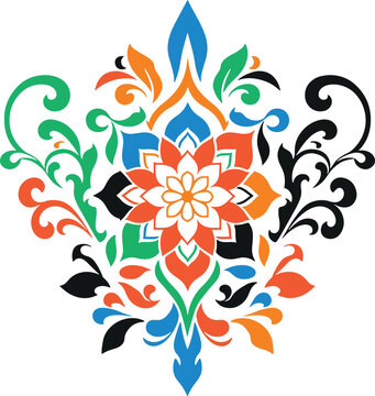 Royal floral crest silhouette 2_sketched_vector