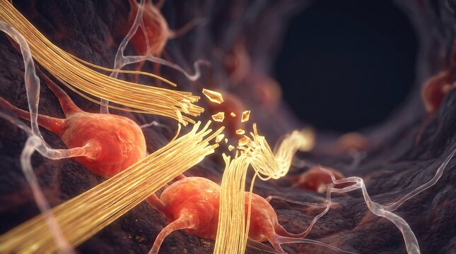 Microscopic View of Axonal Snapping due to Intraocular Pressure in Glaucoma