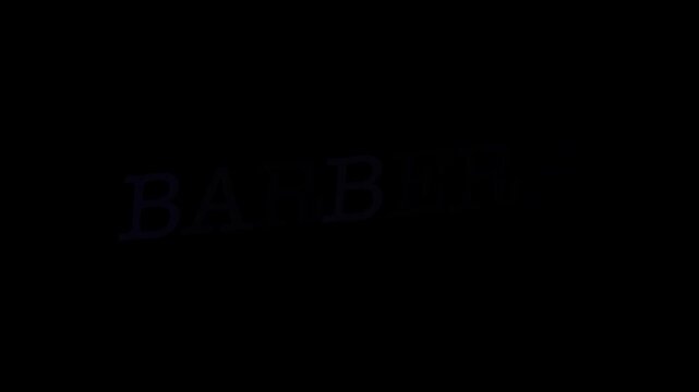 Vivid Blue Neon CTA 'BARBERS' Seamless Loop with Clear Background, Perfect for Hair Salons and Grooming Shops