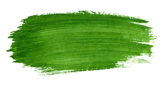Green paint brush strokes. Textured acrylic streaks, gouache smears, watercolor oil spots. Grungy ink daubs, charcoal smudges, chalk marks vectors.